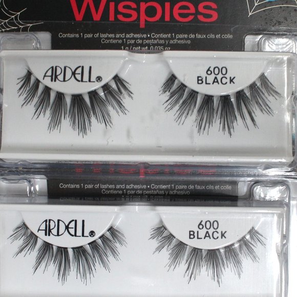 2 Sets New Ardell Professional False Eyelashes Wispies Number 600 Black - Picture 4 of 4